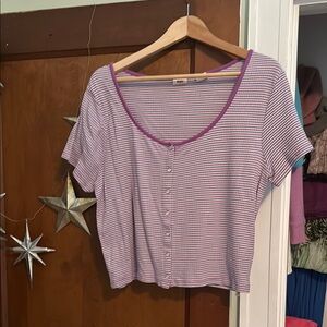 NWOT Levi’s 100% Cotton Short Sleeve Britt Snap Front Top